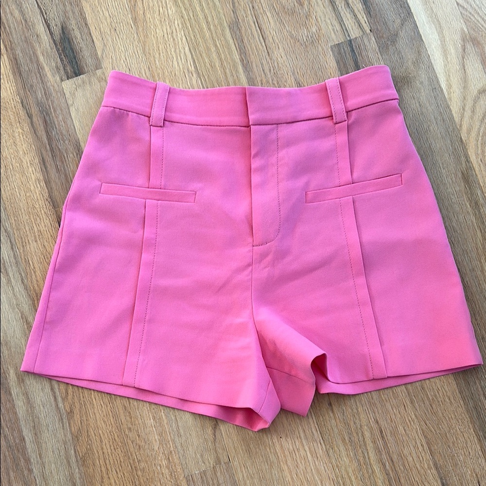 Zara Pink High Waist Tailored Shorts